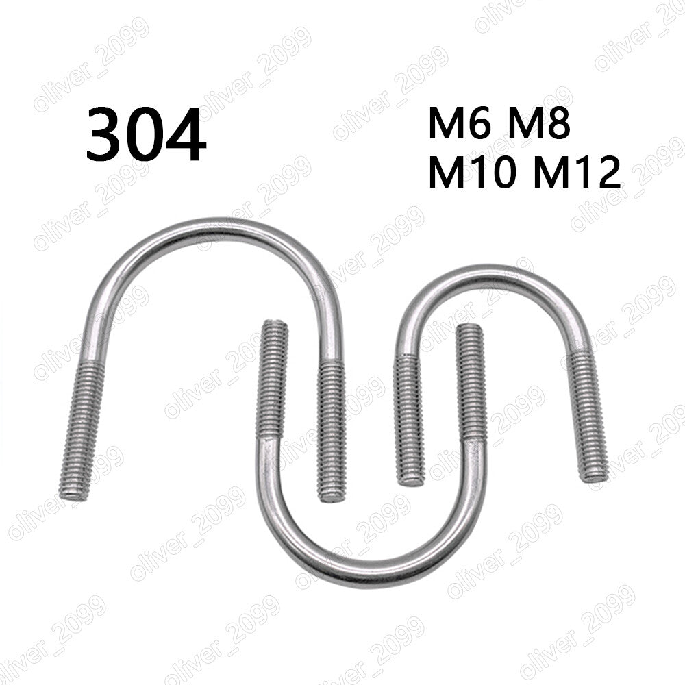 304 Stainless Steel U-Bolts Screws M6 M8 M10 M12