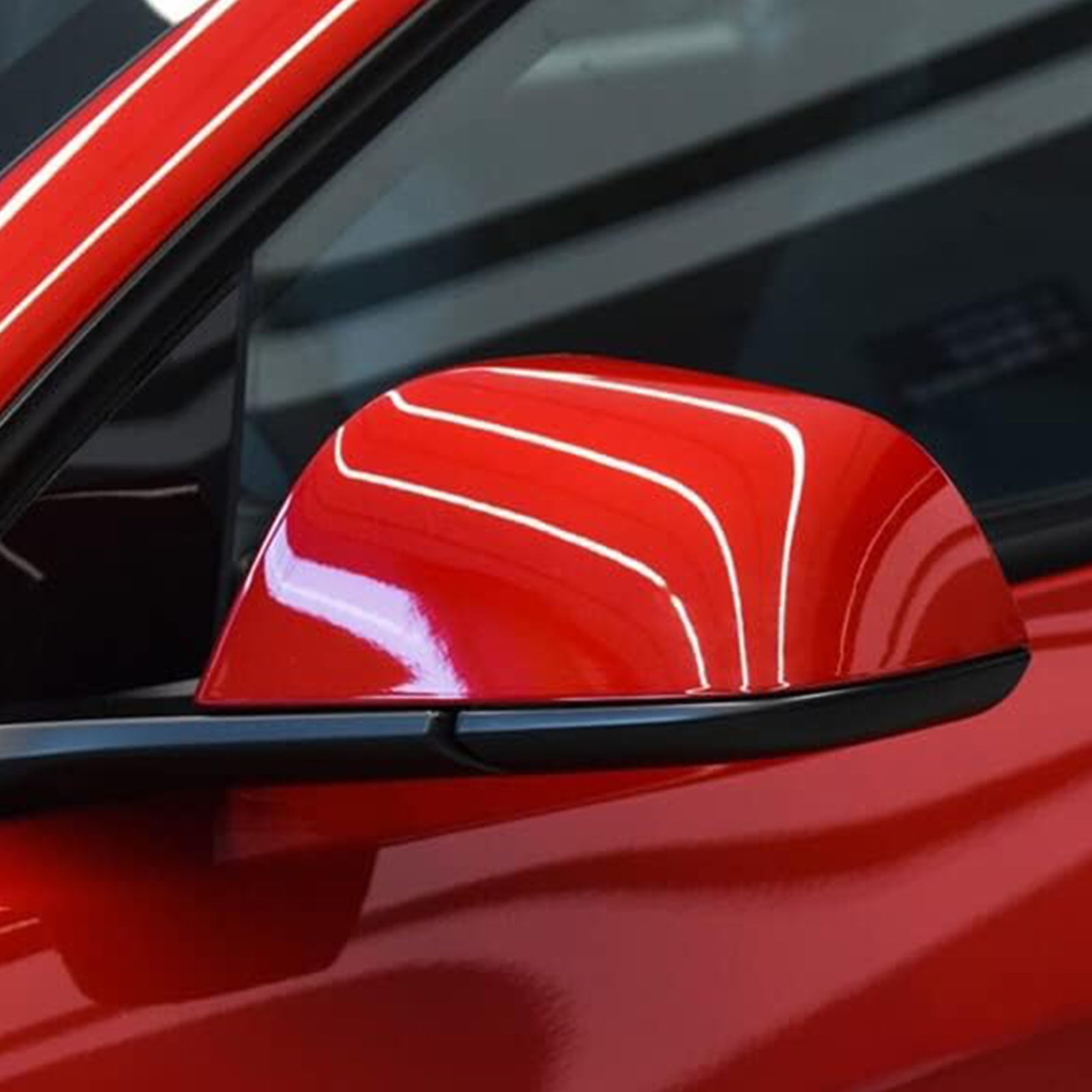 ya 1 8.5.4 Red right passenger side mirror rear view cap for model 3 2017^2022.^
