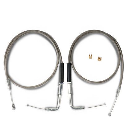 ya 5 8.7 Stainless Steel Throttle & Idle Cable Set fits for Harley-Davidson 42 KY