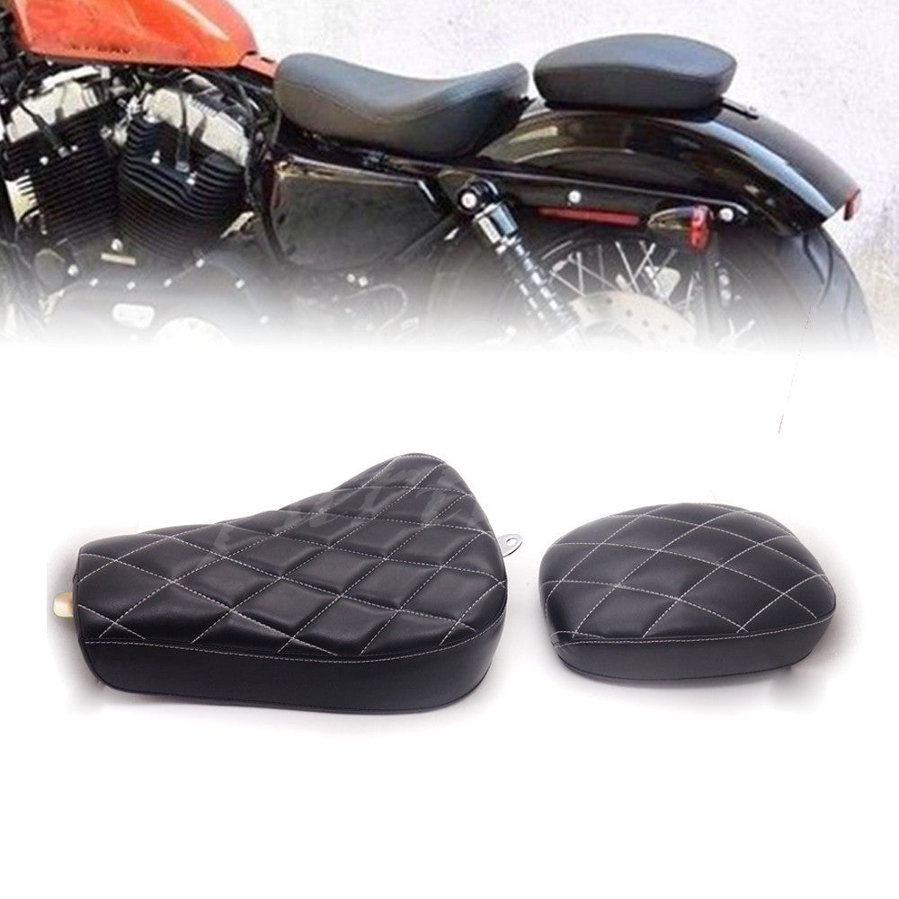 ya 5 8.7 Front Diamond Driver Solo for Seat &Rear Passenger Pad for Harley Sportster 1200 883