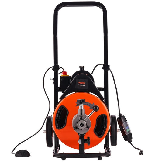 ya 16 100FT x 3/8 Inch Drain Cleaning Machine - Sewer Snake 4 Cutter for 1-4 Pipes