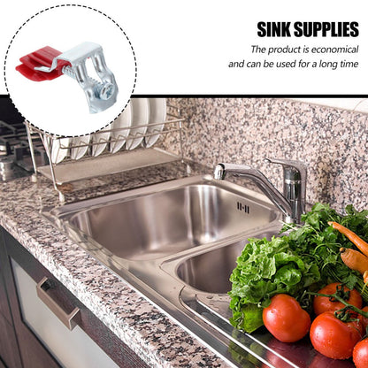 ya 14 10Pcs Kitchen Sink Bow Mounting Clips Adjustable Perforating Screws (Dark Red)