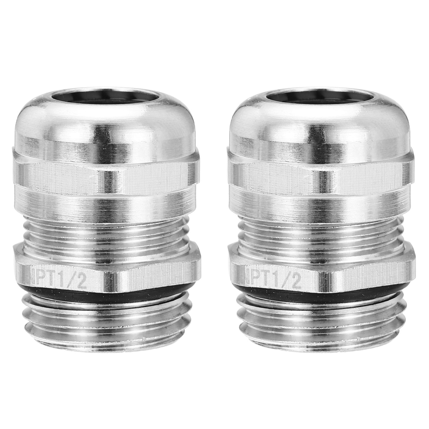 ya 2 6.30 2Pcs NPT1/2 Cable Gland 6-12mm Threaded Waterproof Connector Silver