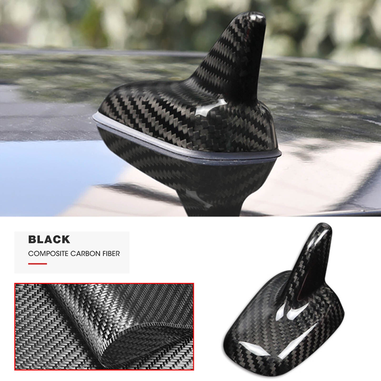 ya 3 6.25 REAL HARD Dry Carbon Fiber Roof Shark Fin Antenna Cover Fits 15-21 for Golf 7 MK7