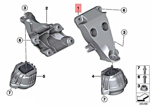 ya 1 8.5.1 left engine support bracket suitable for X3 F22 F23 F25 F26 F30 2116784823
