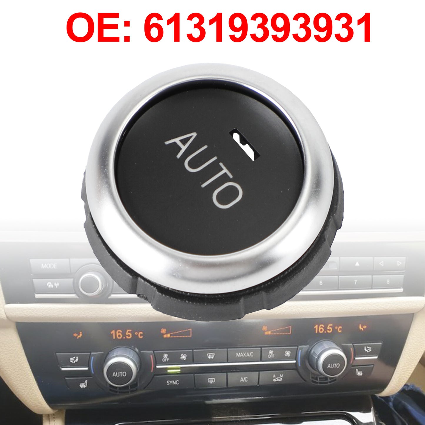 ya 1 8.5.1 Front/Rear AC Climate Control Knob Button Cover for X5 X6 61319393931