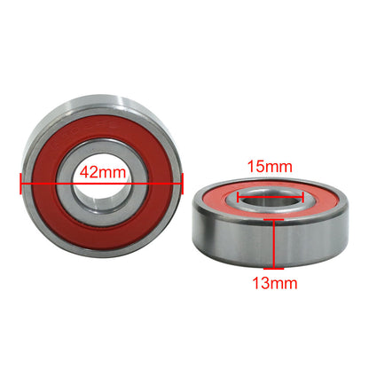 ya 5 8.7 2pcs 6302RS Red Double Rubber Sealed Ball Bearing 15x42x13mm for Motorcycle