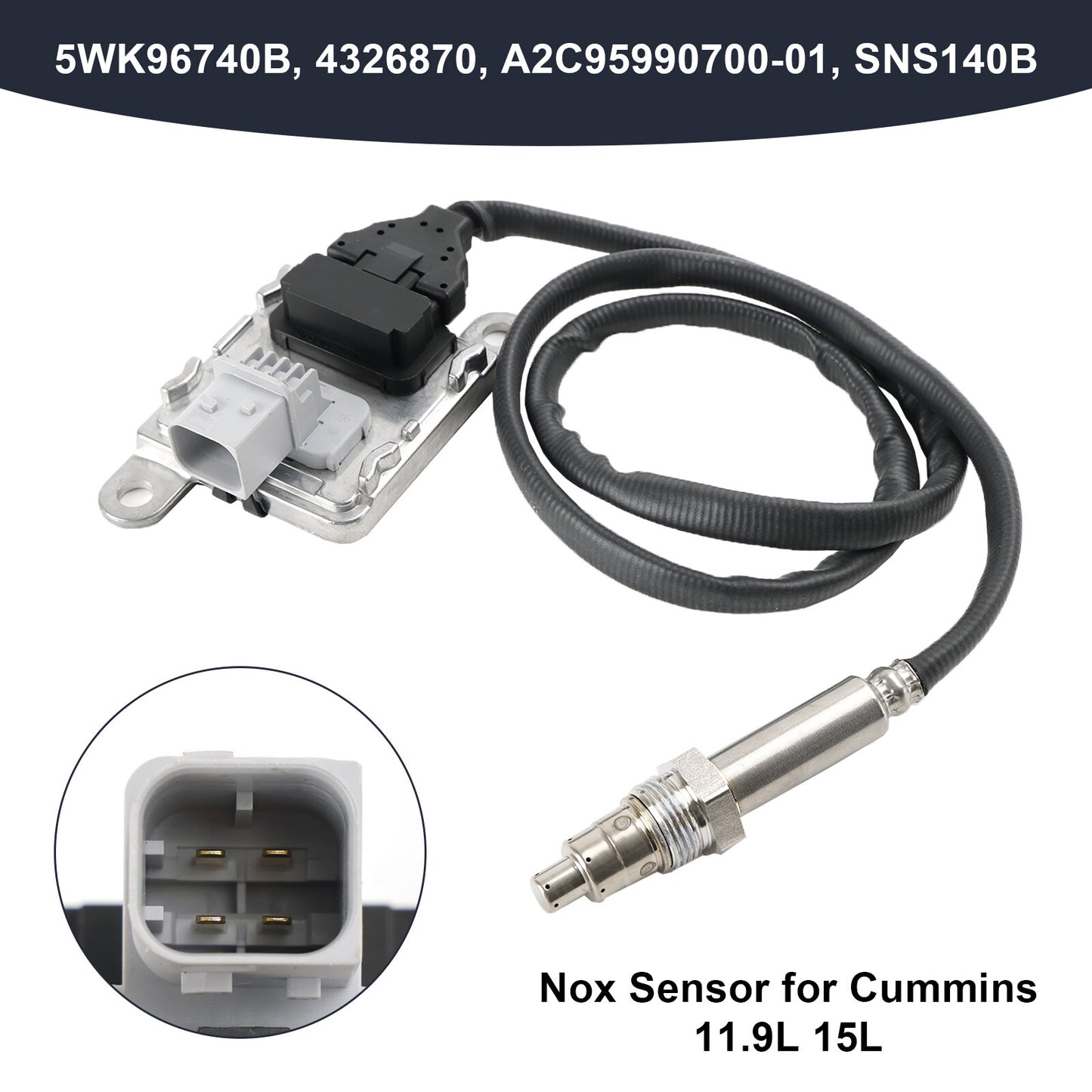 ya 1 8.5.1 NEW 1¡Á NOX Nitrogen Oxide Sensor Inlet 4326870 For 13-18 11.9L 15L ISX