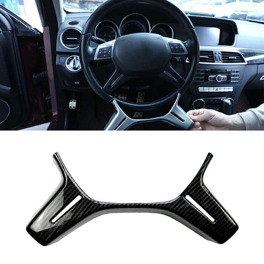 ya 2 6.27 Carbon fiber Look Steering Wheel Moulding Cover Fit for for benz C E GLK M Class W204