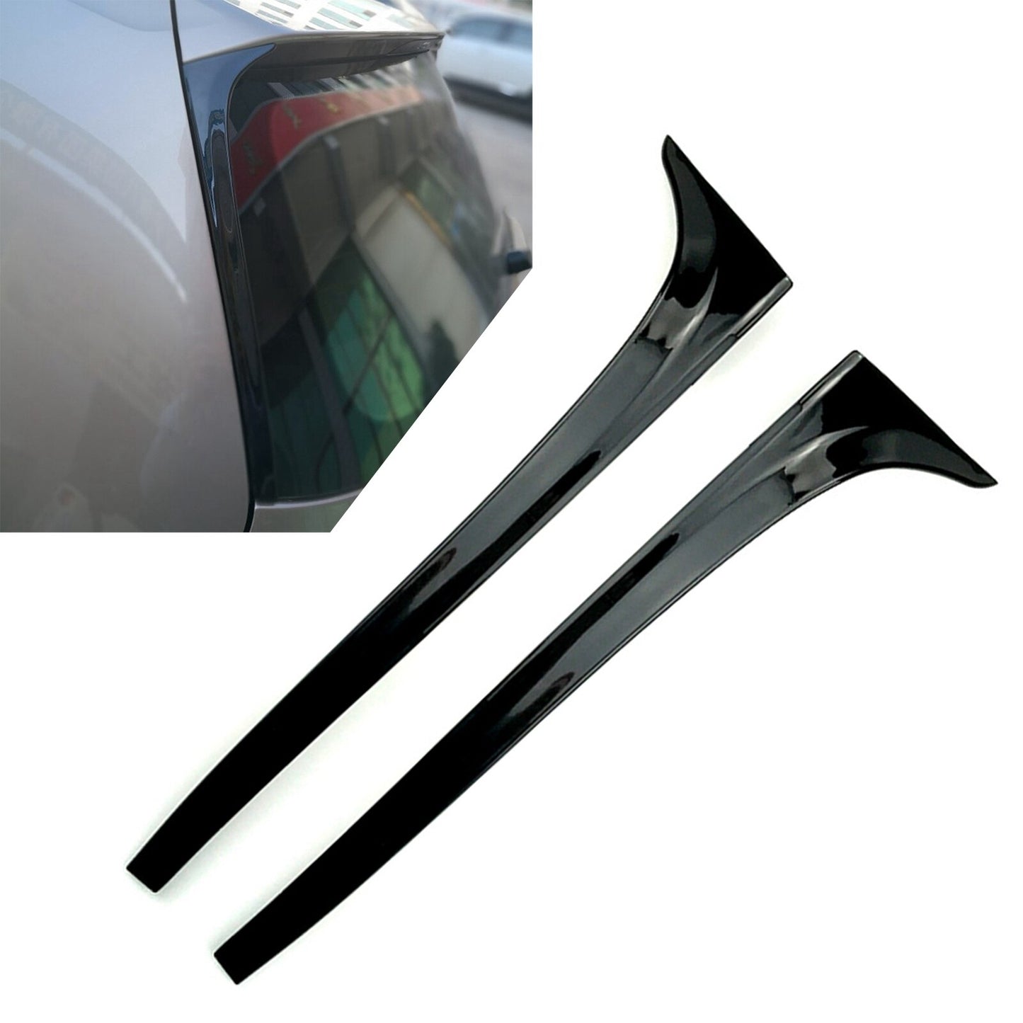 ya 3 6.25.3 for VW for Golf 7 7.5 MK7 MK7.5 2014-2018 Rear Window Side Spoiler Wing Cover Black