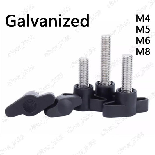 Galvanized Steel Plastic T-Shaped Head Thumbscrews T-Handle Bolts M4 M5 M6 M8