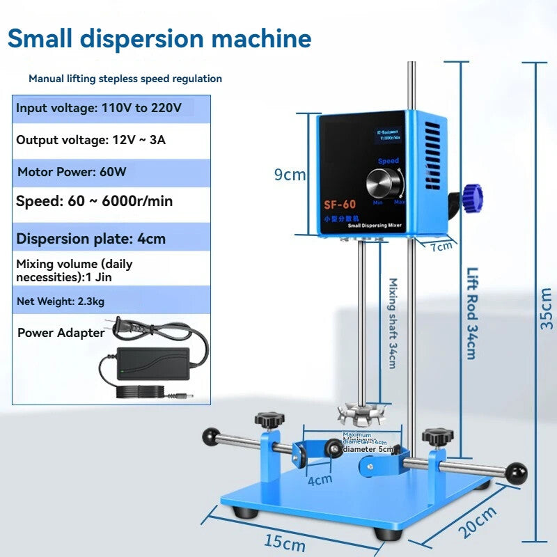 Laboratory High Speed Disperser Mixing Machine Shear Homogenising Emulsifier