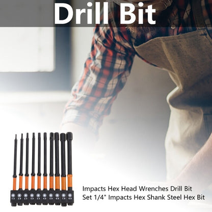 ya 26 10Pcs 1.5/2/2.5/3/3.5/4/5/6/7/8mm 1/4 Impacts Head Wrenches Drill Bit