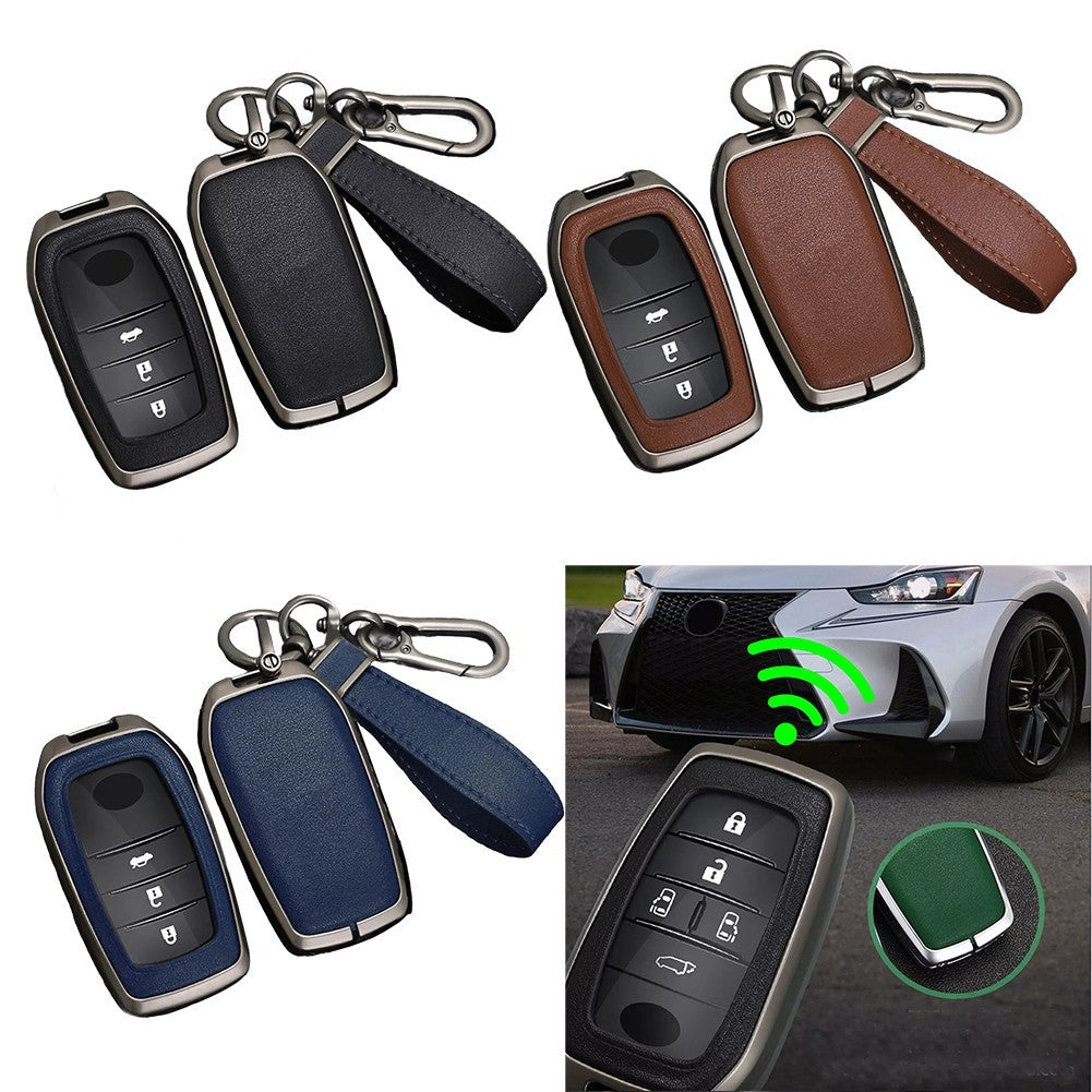 ya 1 7.7 Zinc Alloy Leather Remote Key Cover Case for for Toyota for Tundra for for Corolla