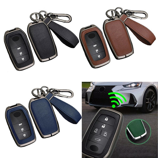 ya 1 7.7 Zinc Alloy Leather Remote Key Cover Case for for Toyota for Tundra for for Corolla