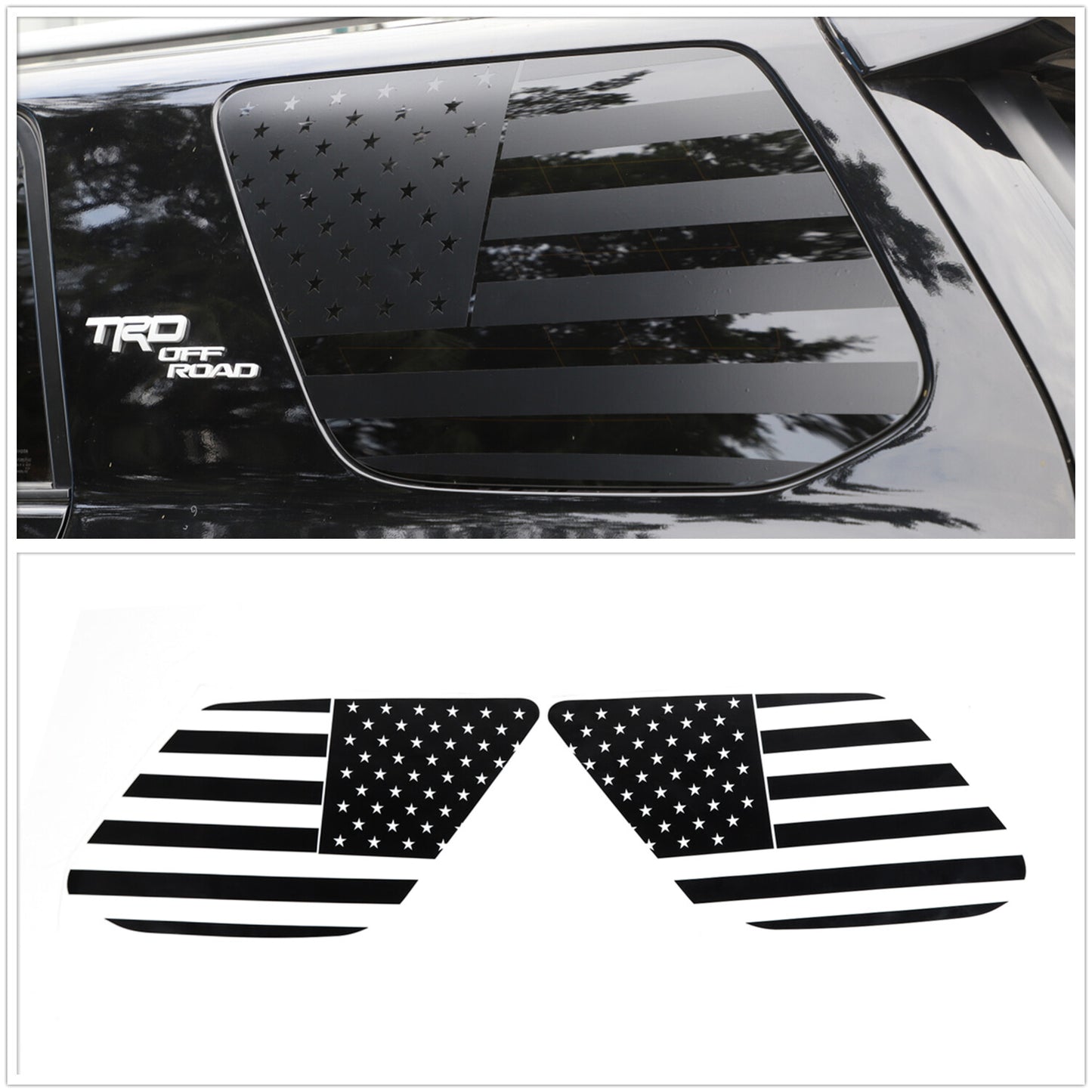 ya 2 6.26.2 for Toyota for 4Runner TRD Pro 2010-2022 Rear Quarter Window Decals Sticker Black