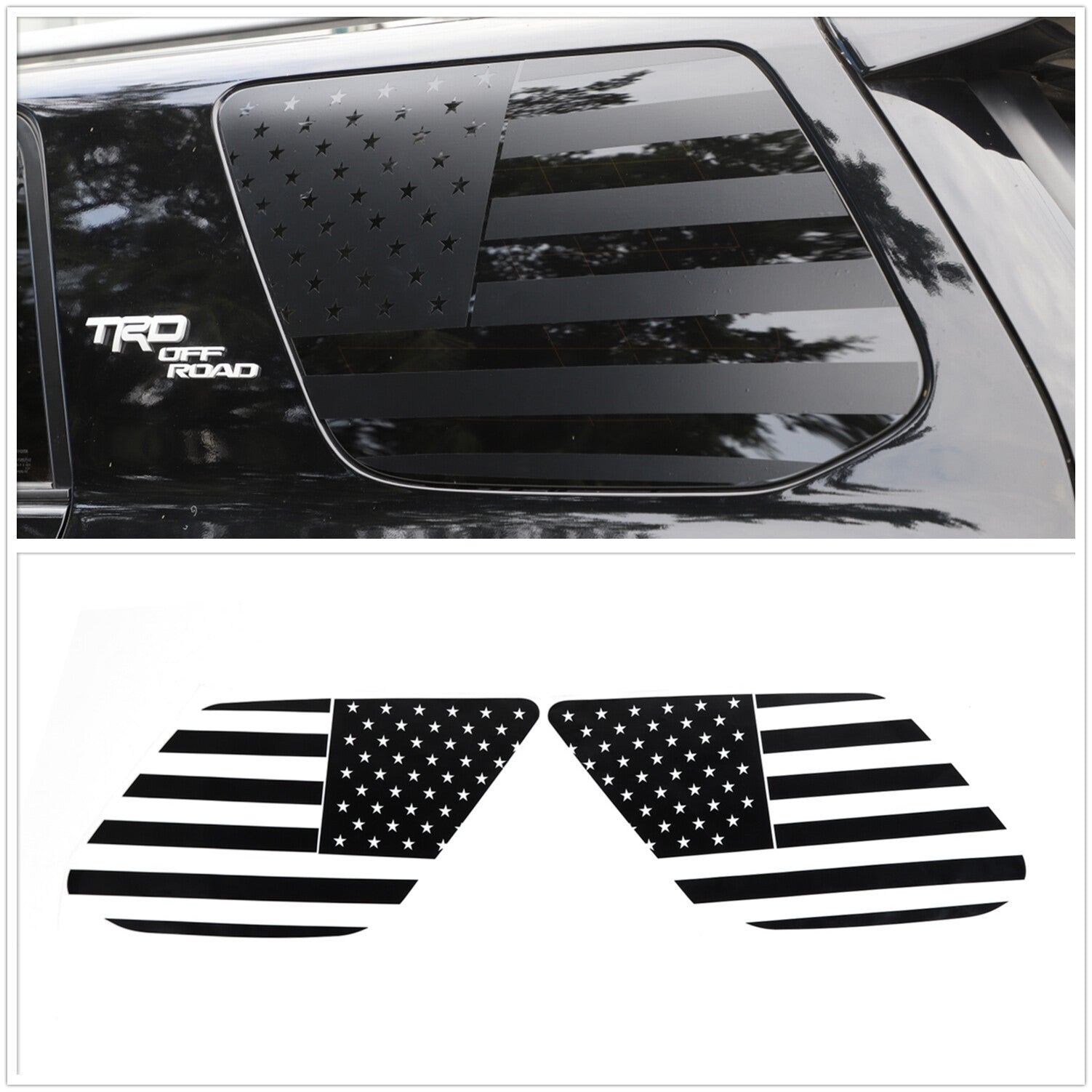 ya 2 6.26.2 for Toyota for 4Runner TRD Pro 2010-2022 Rear Quarter Window Decals Sticker Black