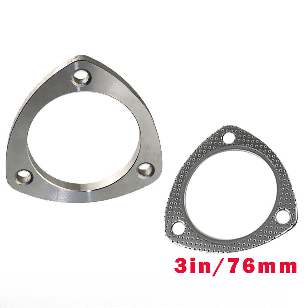 ya 1 6.30 Set of 3-inch 3-bolt stainless steel connector rear pipe flange + gasket