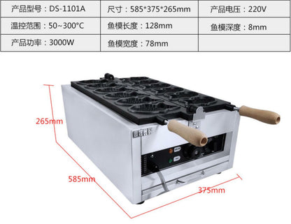 ya 25 Commercial Nonstick Electric 6pc Fish Shaped Taiyaki Maker Waffle Machine Good,