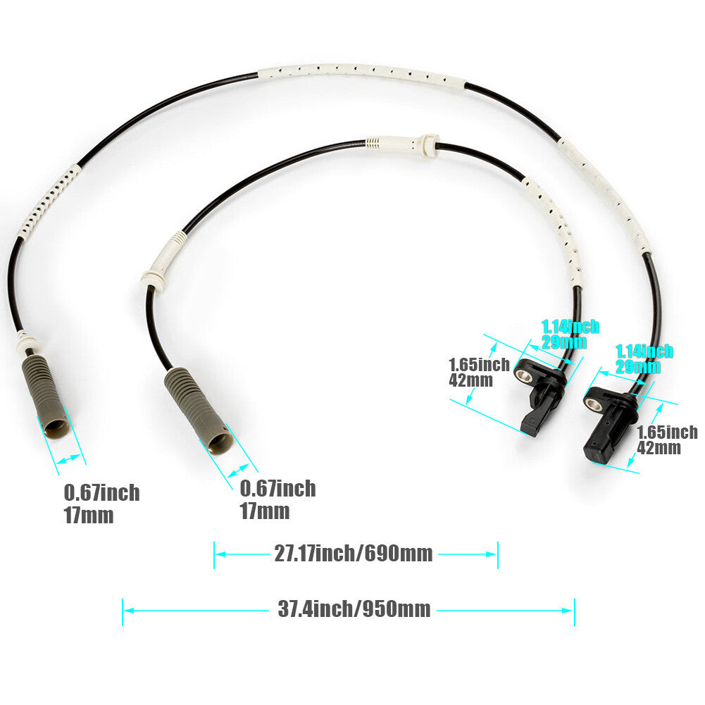 ya 1 8.5.2 4pcs Front&Rear Left+LIGHT ABS Wheel Speed Sensor Fit E82 128i E90 328i