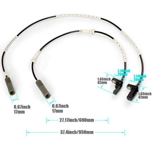 ya 1 8.5.2 4pcs Front&Rear Left+LIGHT ABS Wheel Speed Sensor Fit E82 128i E90 328i