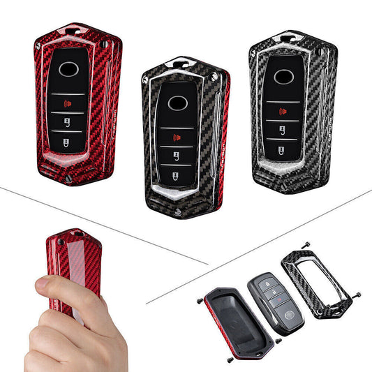 ya 10 5.28 Carbon Fiber for Smart Key Fob Case Cover Fit for Toyota Alphard for RAV4 Hilux
