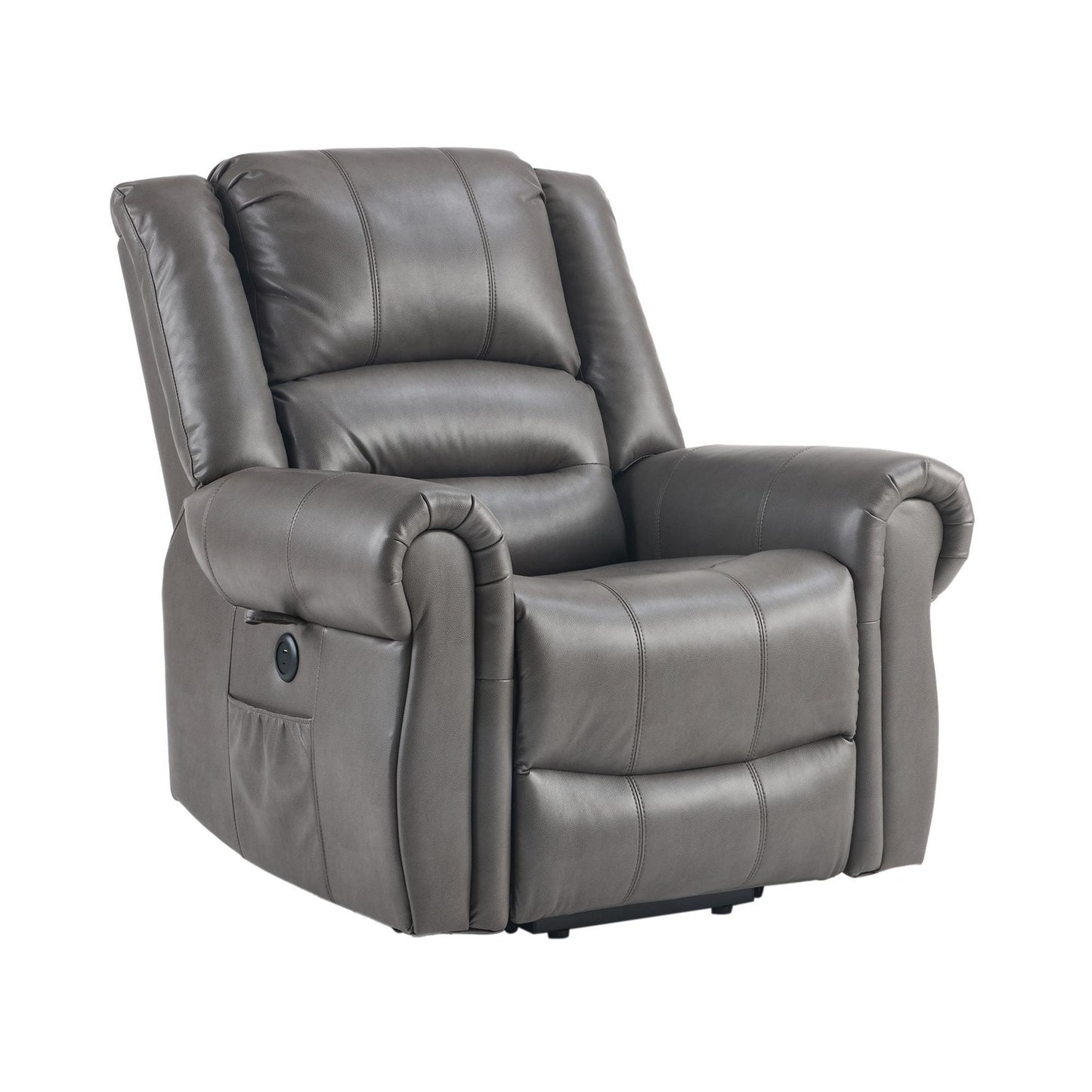 ya 28 Velvet Futon Sofa Bed Recliner Sleeper Grey w/ 2 Cup Holders Removable Armrests