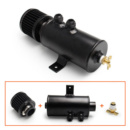 ya 1 7.3 Universal Oil Catch Can Kit Reservoir Baffled Tank with Breather Filter Aluminum
