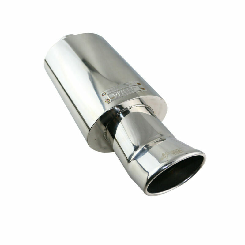 ya 1 7.4 2.5'' ID Sport Sound Muffler Tip Tip Auto Car Resonator Sliver 444mm JZZ