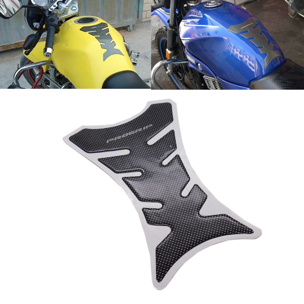 ya 2 7.16 3D Carbon Fiber Motorcycle Oil Gas Fuel Tank Protector Fit Gel Pad Sticker Decal