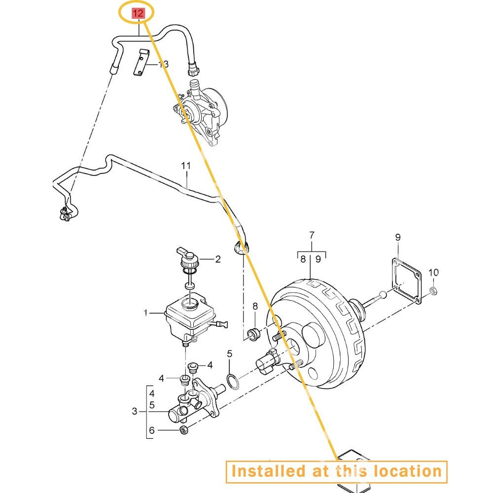 ya 10 5.28.3 Suitable for Porsche for Cayenne Brake Booster Vacuum Hose Pump Booster Series 9555557941