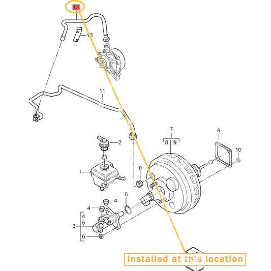 ya 10 5.28.3 Suitable for Porsche for Cayenne Brake Booster Vacuum Hose Pump Booster Series 9555557941
