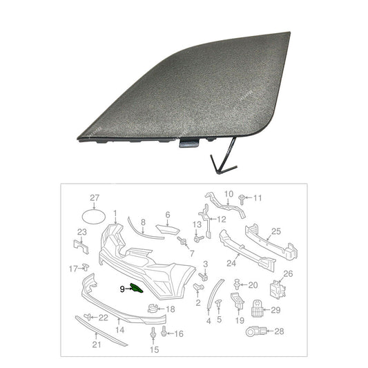 ya 27 6.18 Front Right Bumper Tow Hook Eye Cover 53285-0R080 for Toyota RAV4 2016?18 Black