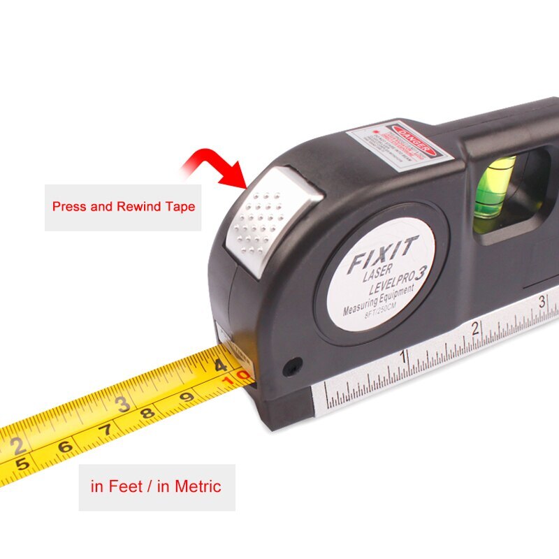 ya 17 Multipurpose Laser Level Measuring Tape Standard and Metric Tape Ruler Tool
