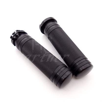 ya 5 8.7 1 Black CNC Knurled Handlebar Hand Grips for Harley V-Rod Touring Softail XL