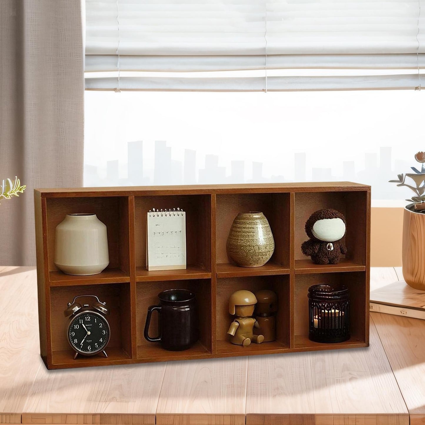 ya 25 Wooden Display Shelf Wall Mounted for Cups Collection Collectible Figurines