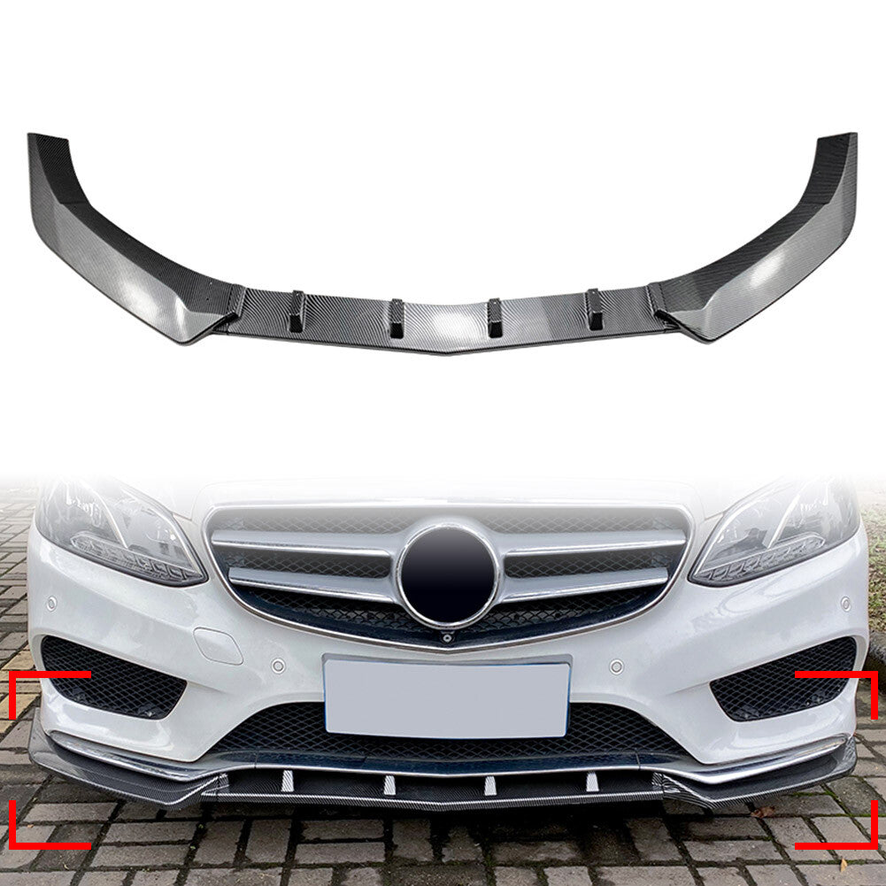 ya 4 6.17 Front Bumper Lip Spoiler Kit Fit for benz E Class W212 E200 E220 E250 E300 E350 Auto