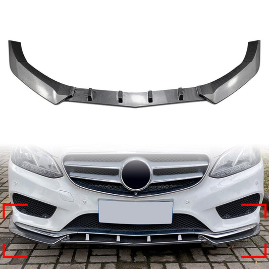 ya 4 6.17 Front Bumper Lip Spoiler Kit Fit for benz E Class W212 E200 E220 E250 E300 E350 Auto