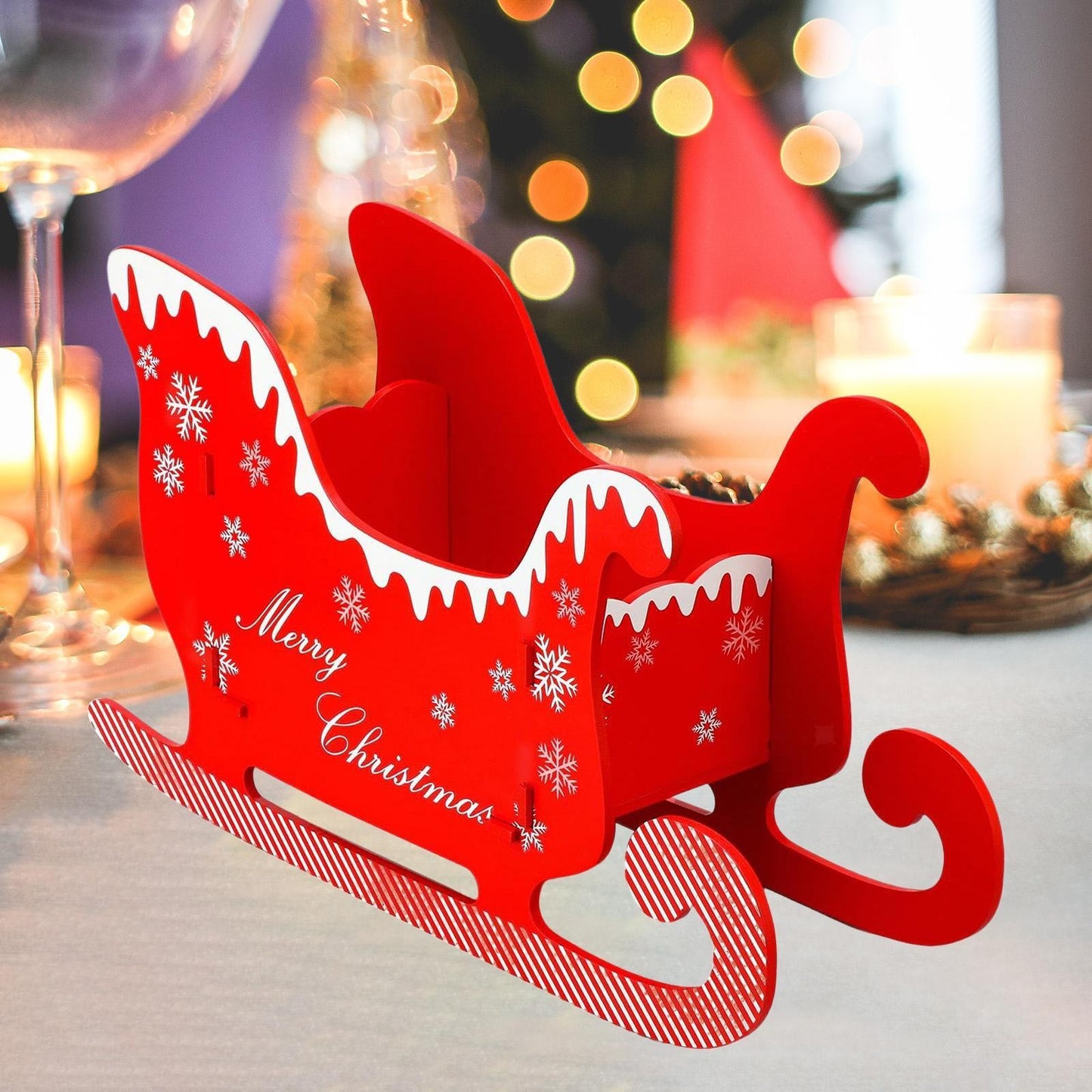 ya 25  Sleigh Or ment Charm Sled Figurine for Xmas Holiday Living Room