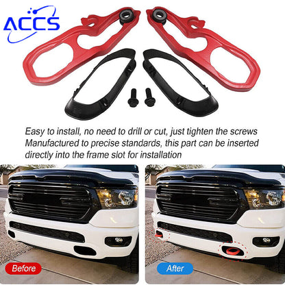 ya 5 8.7 Heavy Duty Front LH and RH Tow Hook with Hardware for Dodge 19 - 22 for Ram 1500 DT