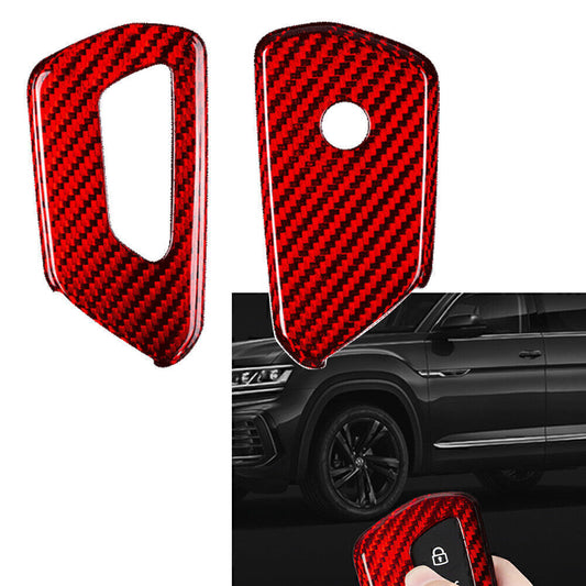 ya 10 5.28 Red Carbon Fiber Look Remote Key Holder Cover Case Fit for VW for Golf MK8 2020-2021