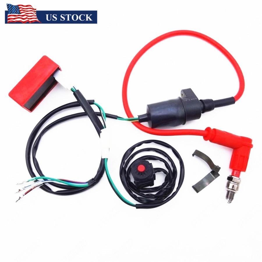 ya 4 6.22 Universal Dirt Pit Bike Wiring Harness Kill Switch Ignition Coil CDI Set 150cc