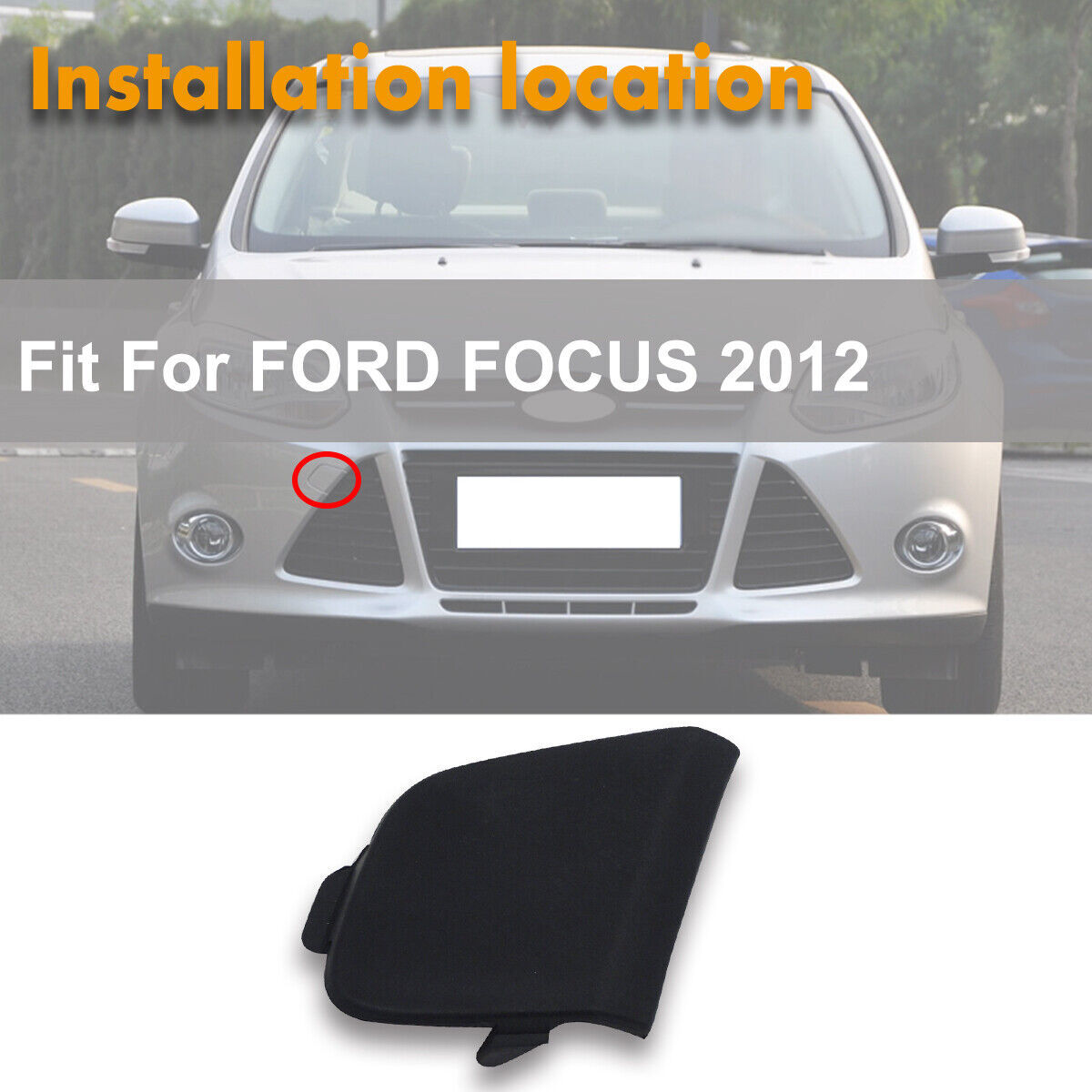 ya 2 6.26.2 1Pcs New Front Bumper Tow Hook Eye Cover Cap Fit for Ford Focus 2012 2013-2014