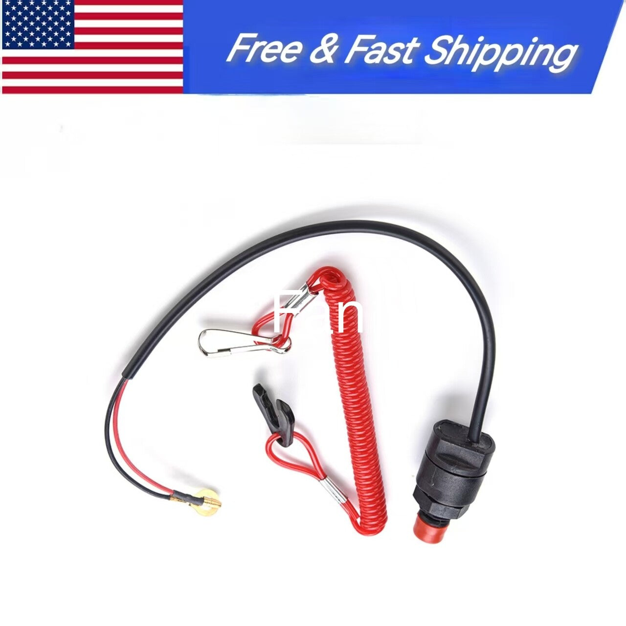 ya 3 6.25 Boat Motor Stop Kill Switch & Safety Tether Lanyard Cord for Yamaha Outboard