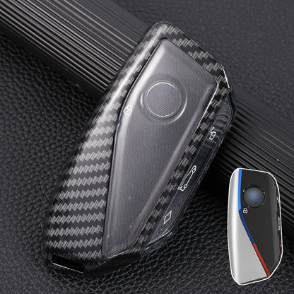ya 5 8.7 Carbon Fiber Style Remote Key Fob Cover Case Fit for BMW 3 5 7 Series X1 X2 X5