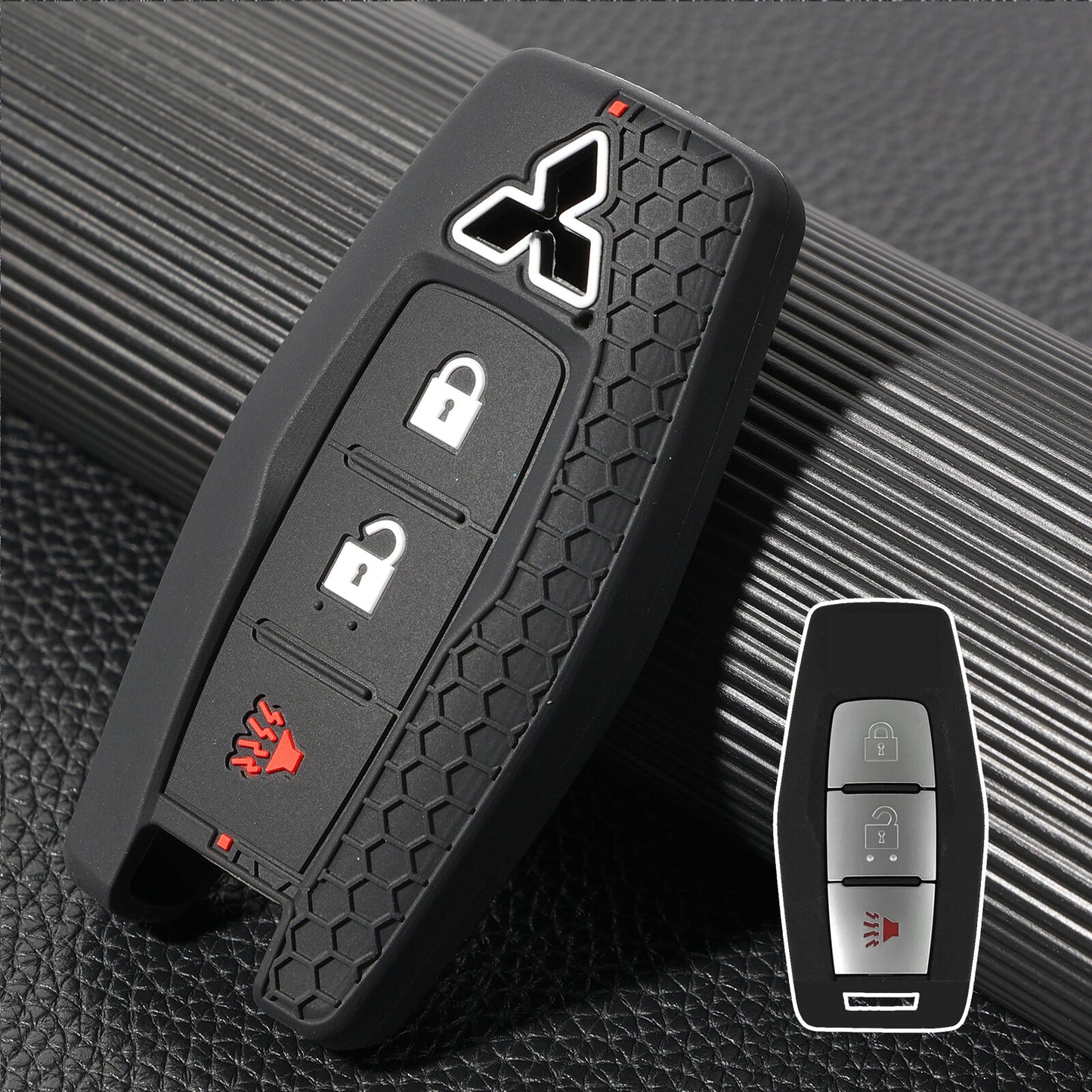 ya 5 8.7 Key Fob Ring Cover Case Holder 3 Button for Mitsubishi for Outlander 2022 2023 2024