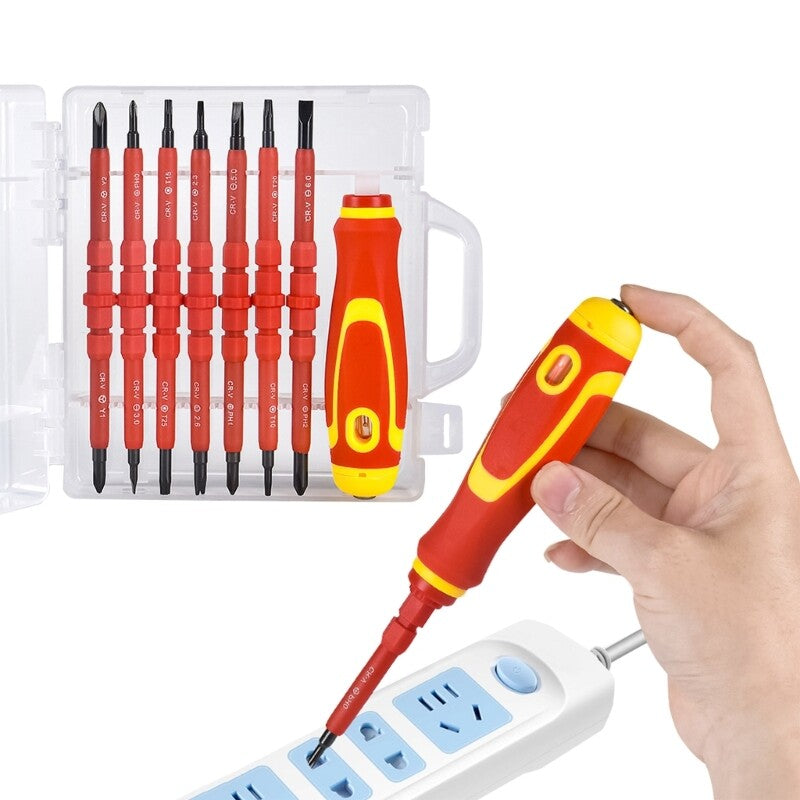 ya 26 15 In Changeable Insulated Screwdriver Set With and Slotted