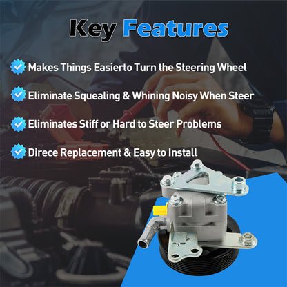 ya 5 8.7 Power Steering Pump w/Pulley For 07-14 for Nissan for Altima Maxima Murano 21-5485