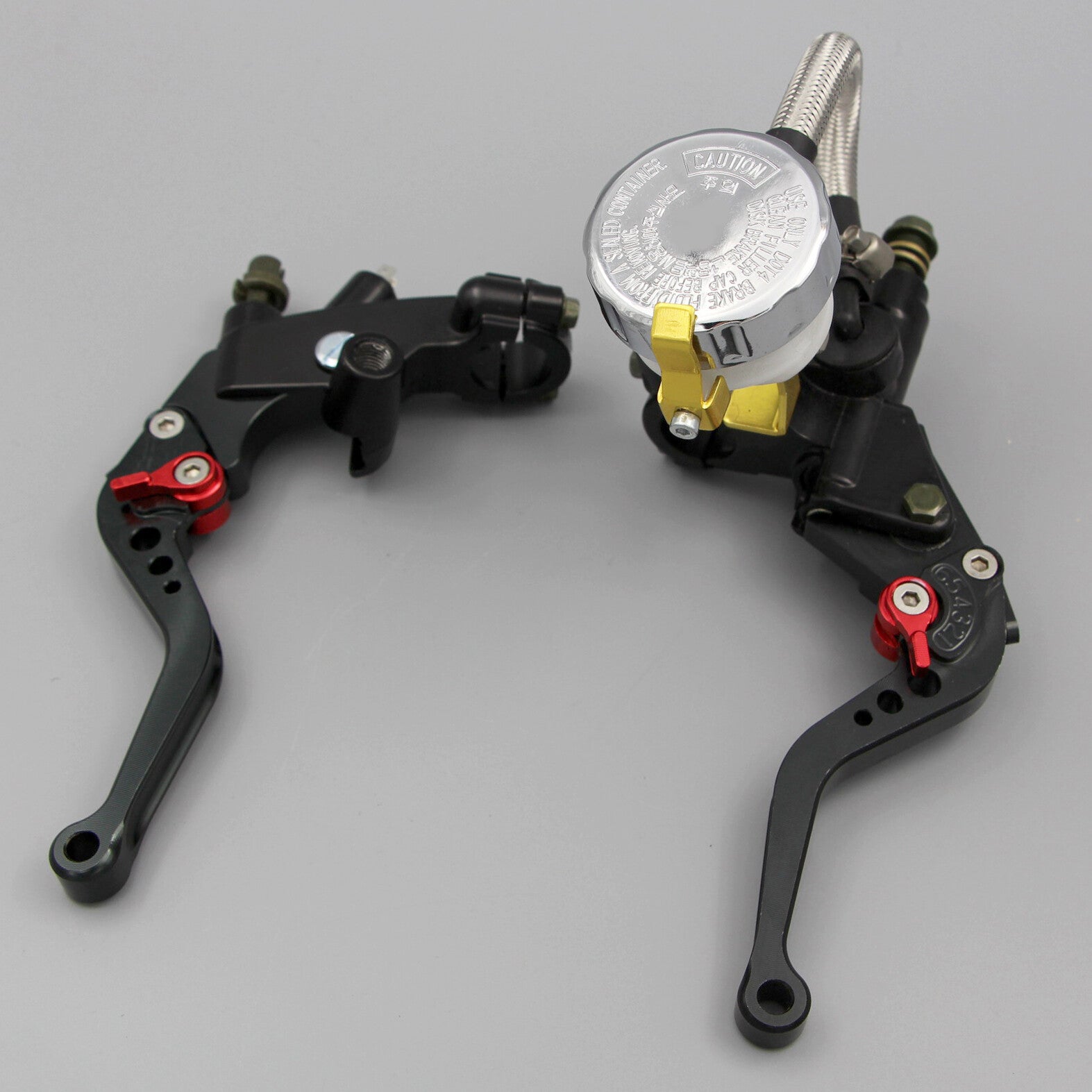 ya 5 8.7 Fit for Suzuki 7/8'' 22mm Motorcycle Brake Levers Master Cylinder Reservoir Set
