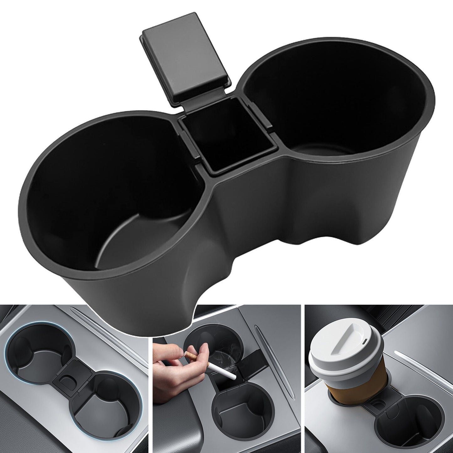 ya 4 6.21 for Tesla Model 3 Y 2021-2023 Storage Box Car Water Cup Holder Limiter Non-Slip